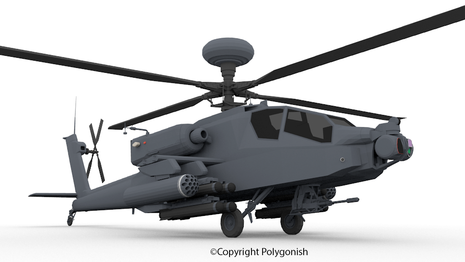 Boeing AH-64 Apache Helicopter 3D Model