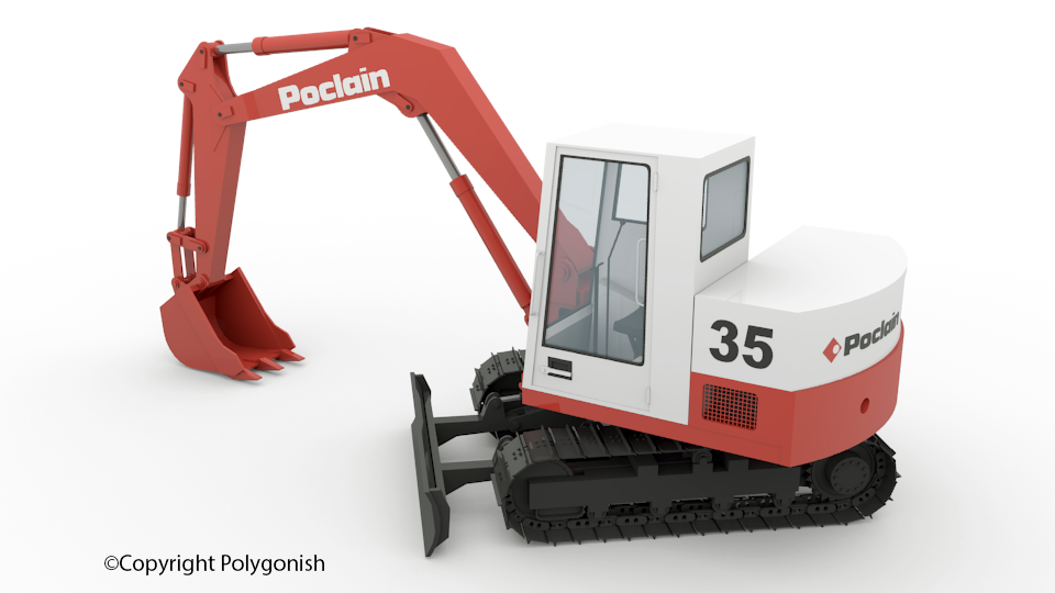 poclain 35 Excavator 3D Model
