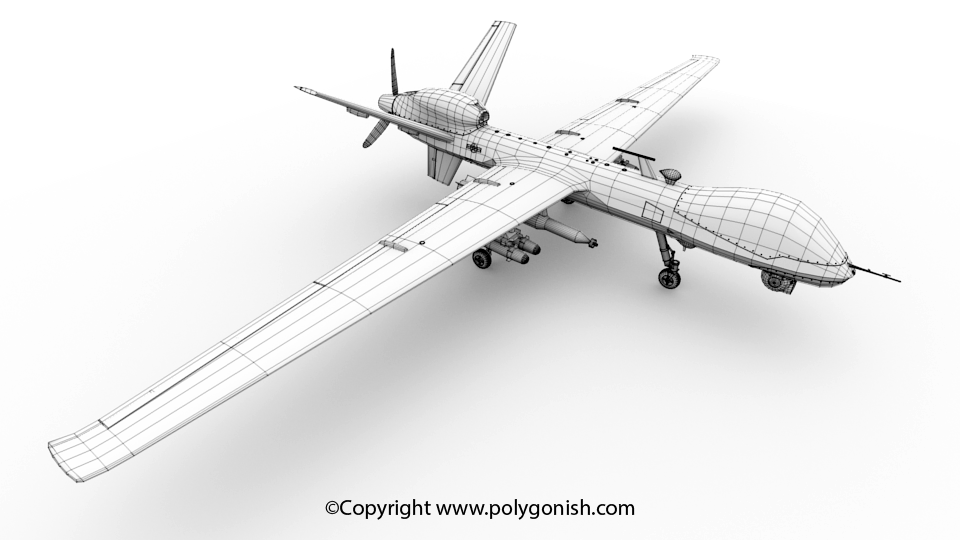 MQ-9 UAV 3D Model