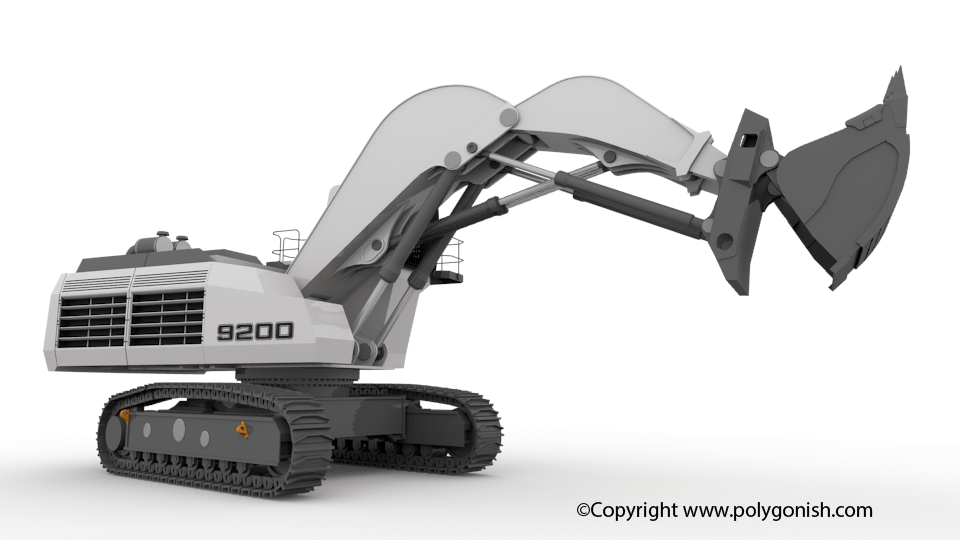 Liebherr R9200 Face Shovel Excavator 3D Model