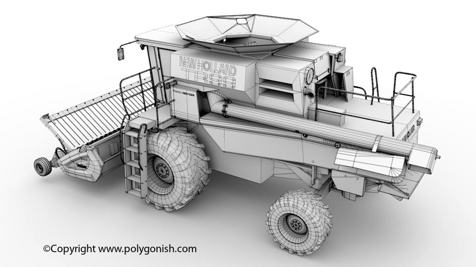 New Holland TR99 – MacDon Pick-Up 3D Model