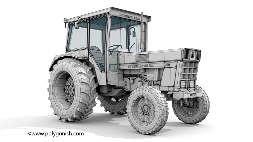 Case IH 745 Tractor 3D Model