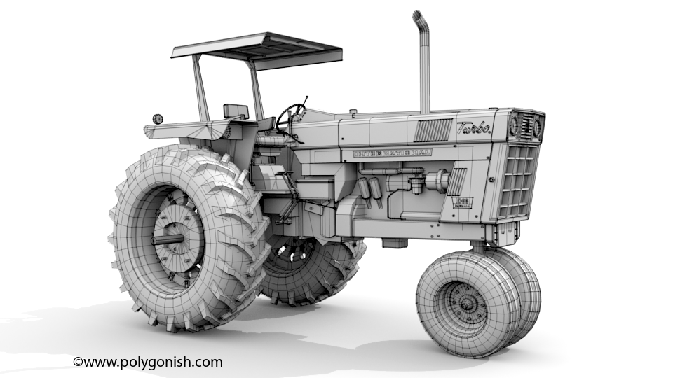 International Harvester 1066 Narrow Front Tractor 3D Model