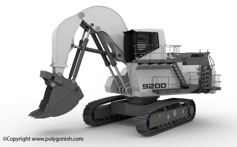 Liebherr R9200 Face Shovel Excavator 3D Model