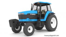 Ford 8870 2WD Tractor 3D Model