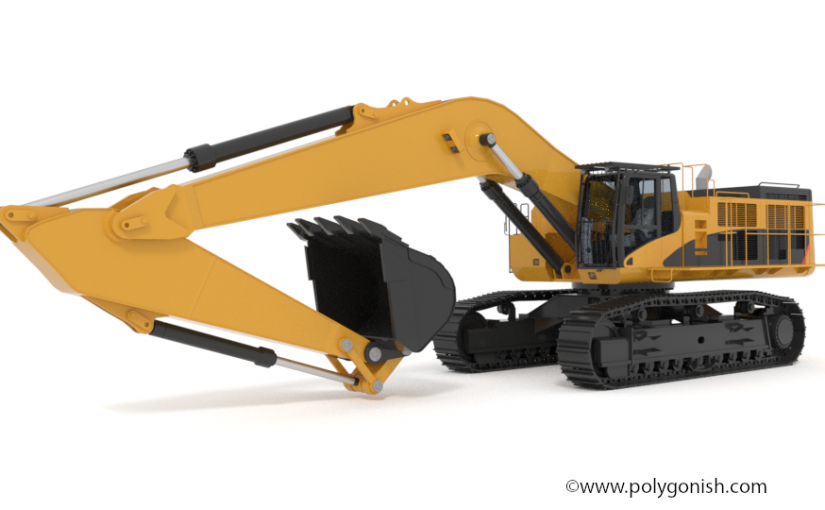 Hydraulic Excavator 3D Model