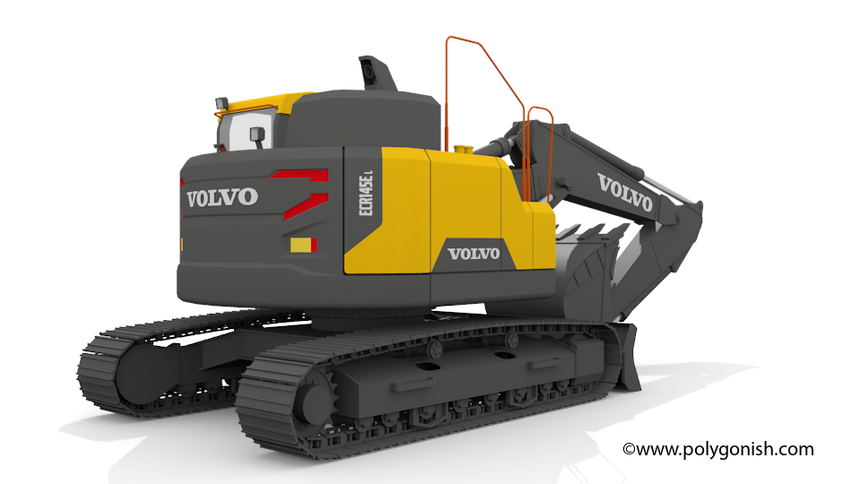 Volvo ECR145E Excavator 3D Model