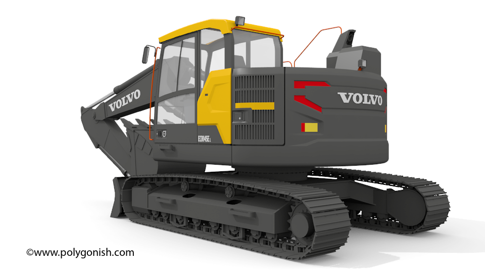 Volvo ECR145E Excavator 3D Model