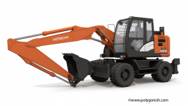 Hitachi 145W Excavator 3D Model