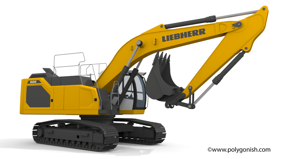 Liebherr R 926 Excavator Mono Boom 3D Model