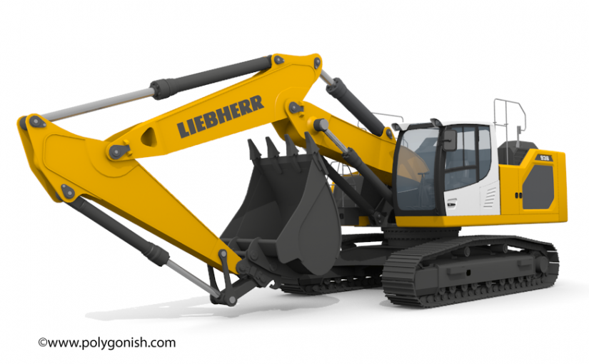 Liebherr R 938 Two-Piece Boom Excavator 3D Model