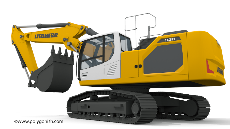 Liebherr R 938 Two-Piece Boom Excavator 3D Model