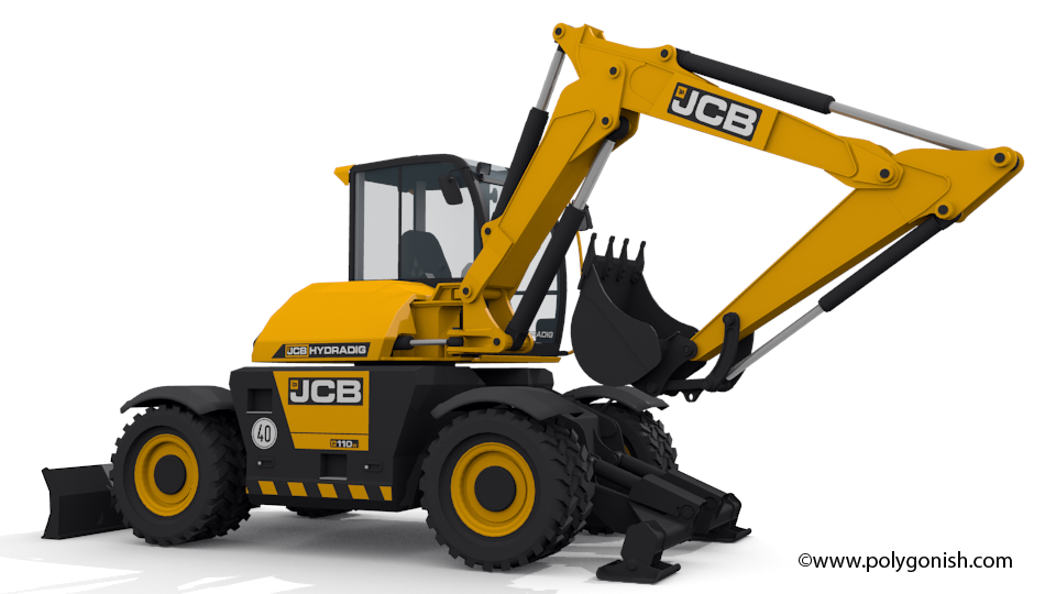 JCB 110W Hydradig Excavator 3D Model