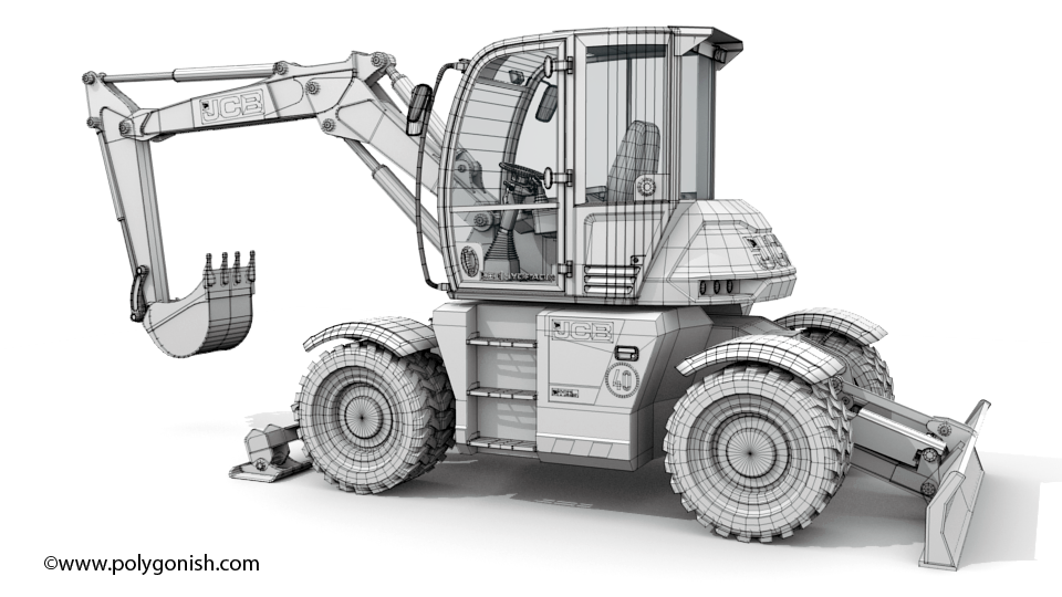 JCB 110W Hydradig Excavator 3D Model