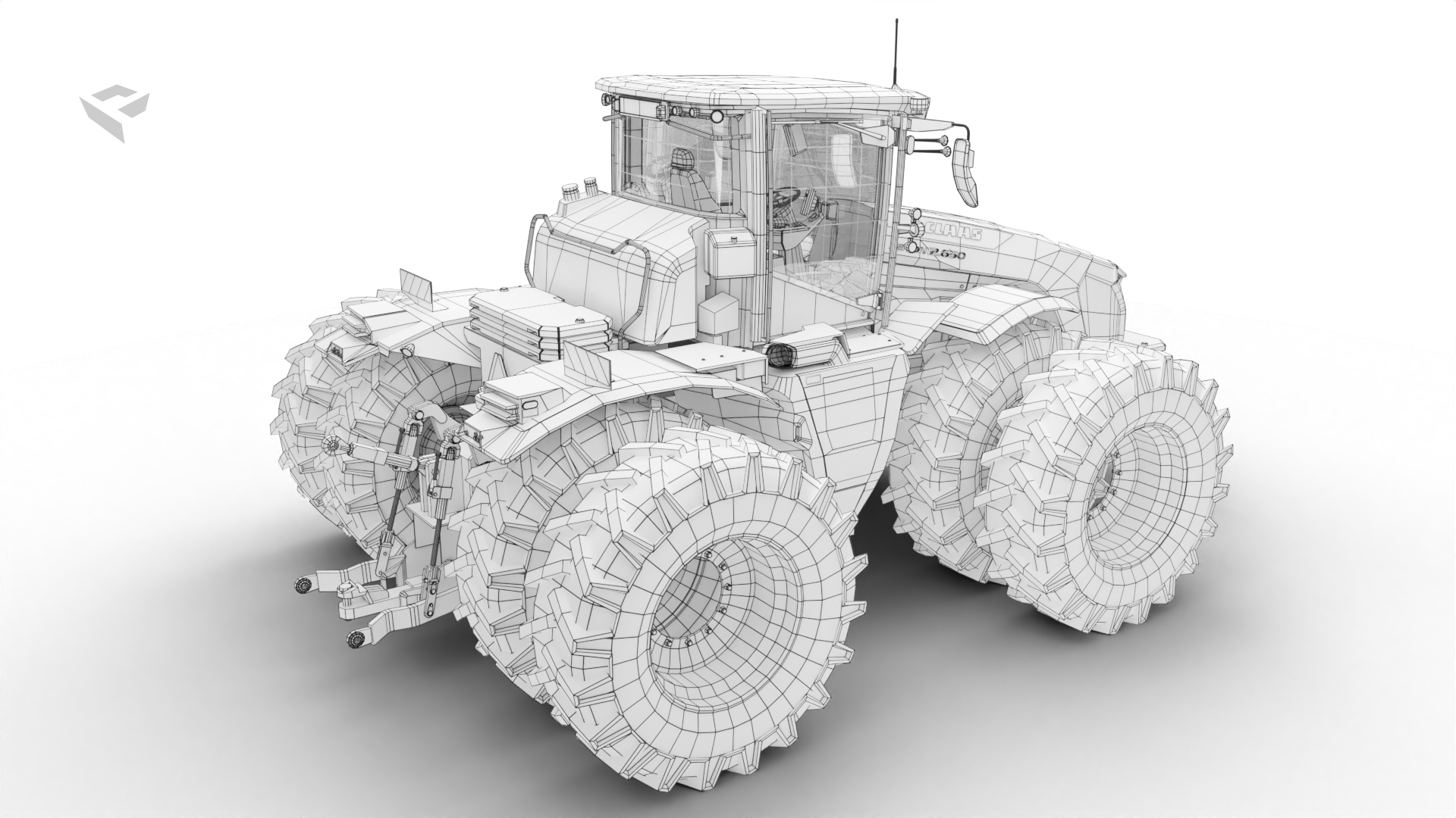 XERION 12650 - Wireframe Rear View