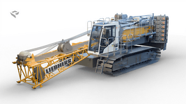 3D Model Liebherr LR 1110 hydraulic lift crane front view