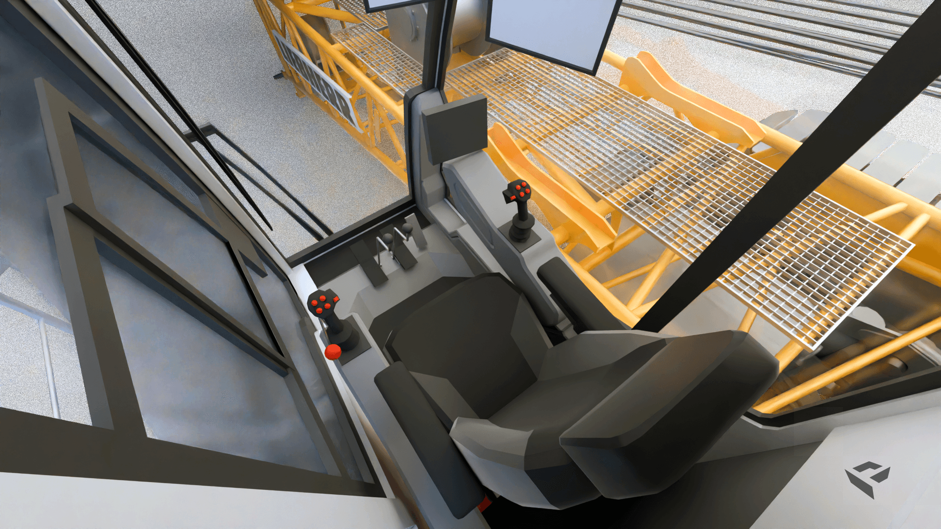 3D Model Liebherr LR 1110 hydraulic lift crane interior