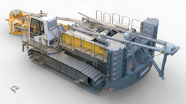 3D Model Liebherr LR 1110 hydraulic lift crane left-back view